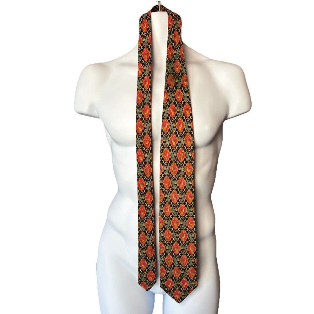 Vintage Brioni 100% Silk Tie Made in Italy Camel Palm Trees Novelty Luxury